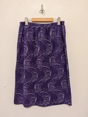 Lady Kates Skirt Textured Swirl Print Purple Size 36